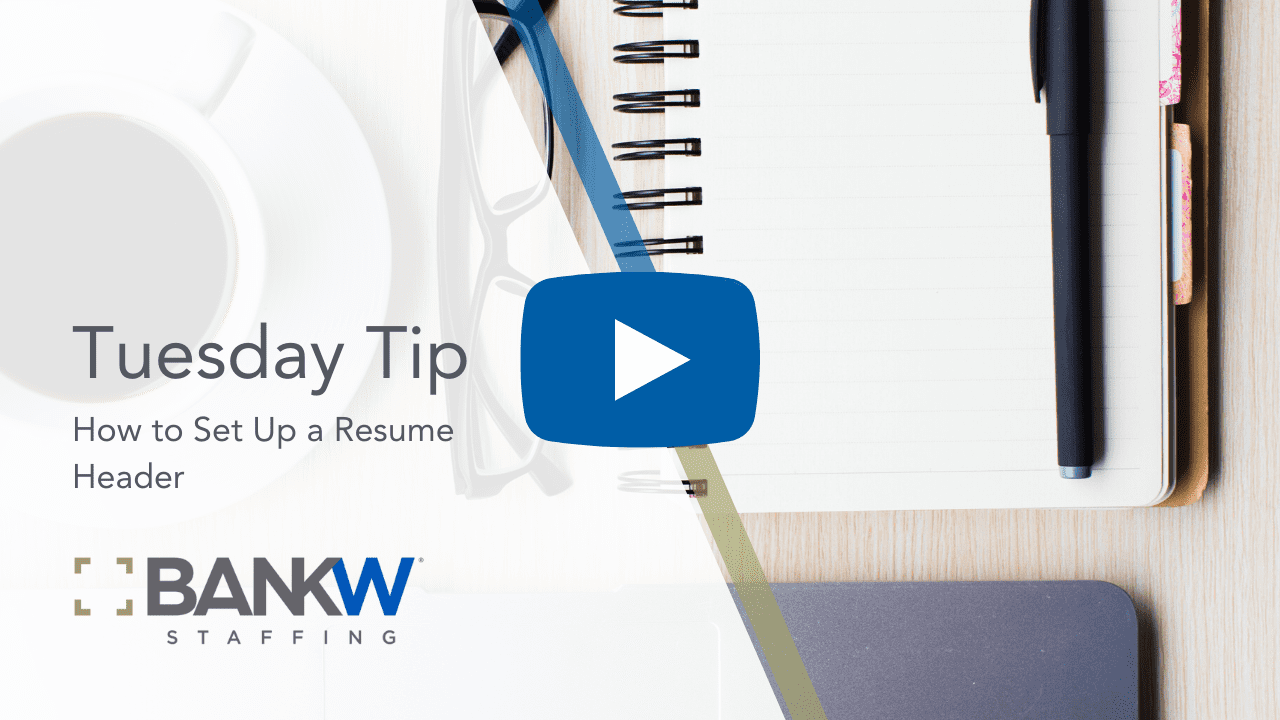How to set up a resume header